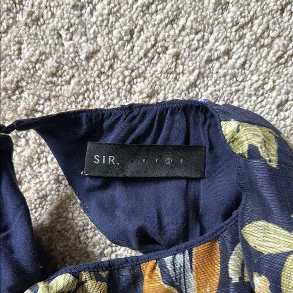 SIR the Label Floral Mini Dress - Navy and Gold - Picture 7 of 7